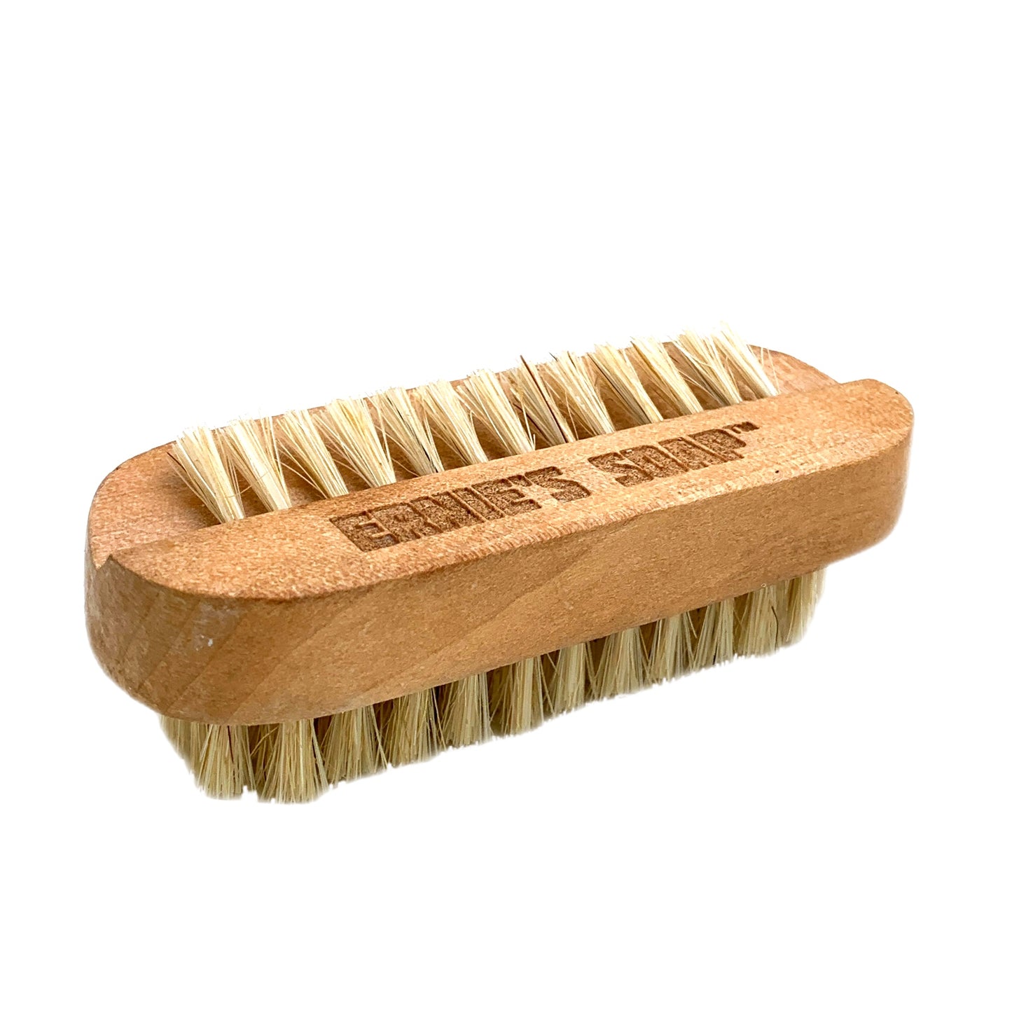 Ernie’s Soap natural bristle nail brush with wooden handle for deep cleaning hands and nails