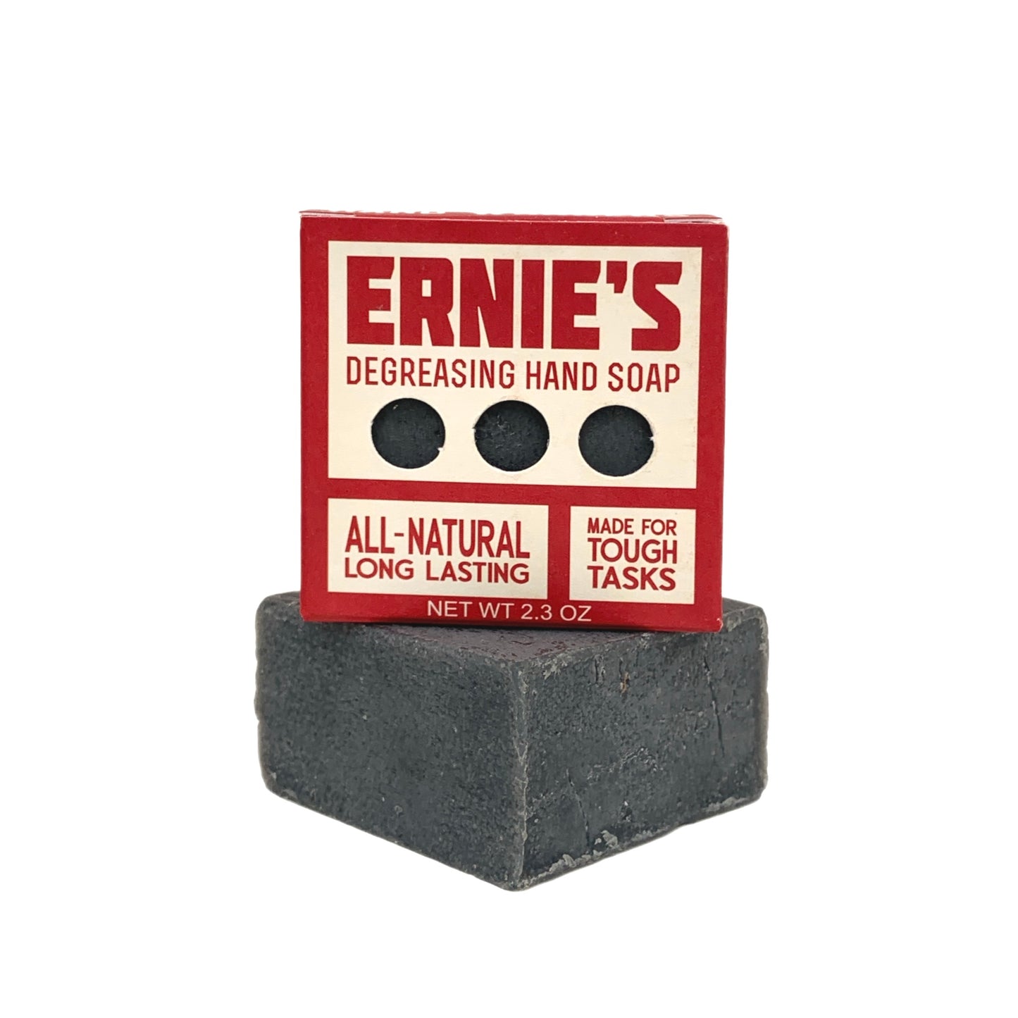 Ernie’s Soap natural heavy-duty hand soap single bar with activated charcoal and exfoliant